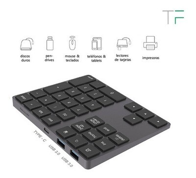 Teclado Numérico Blueetooth Con Hub ¡entrega Inmediata!