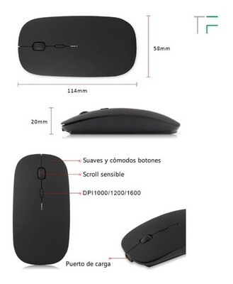 Mouse Bluetooth + 2.4ghz Recargable ¡¡entrega Inmediata!!