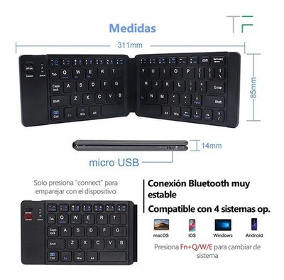 Teclado Plegable Bluetooth Ios-android ¡¡entrega Inmediata!!