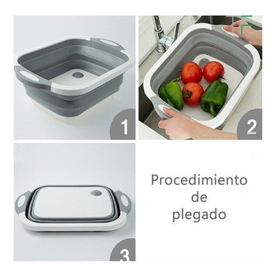 Tabla De Picar Y Fuente Plegable C/escurridor  