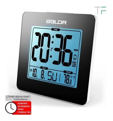 Reloj Digital Con Alarma, Fecha Y Temp. Diseño Elegante. 