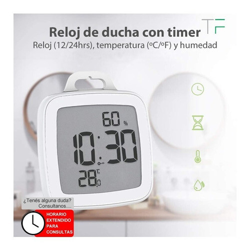 Reloj Timer Digital Reversible C/higrómetro Y Termómetro