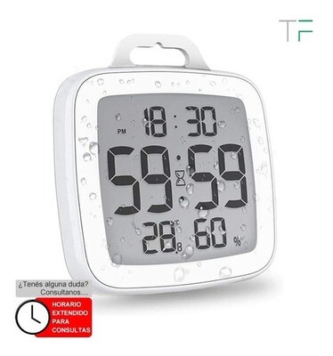 Reloj Timer Digital Reversible C/higrómetro Y Termómetro
