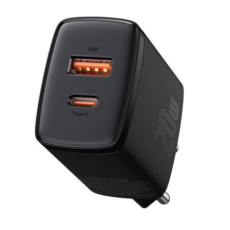 Baseus Compact Quick Charger, Usb, Usb-c, 20w