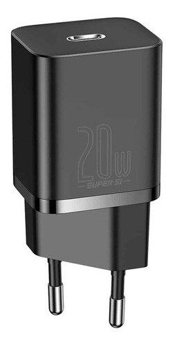 Cargador Rápido Baseus Super Si 20w Con Salida Tipo C  , Color: Negro
