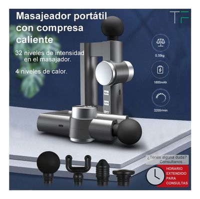 Masajeador Eléctrico Pórtatil Pistola C/ Aplicador De Calor 