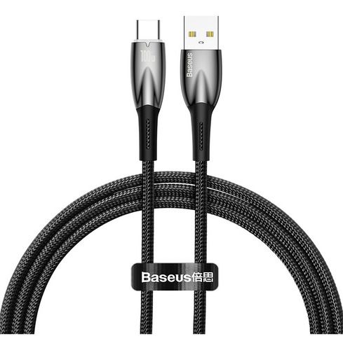 Cable De Carga Rápida Y Datos Baseus 100w Usb A Tipo-c , Color: Negro