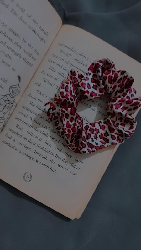 Pink Leopard Print Scrunchie