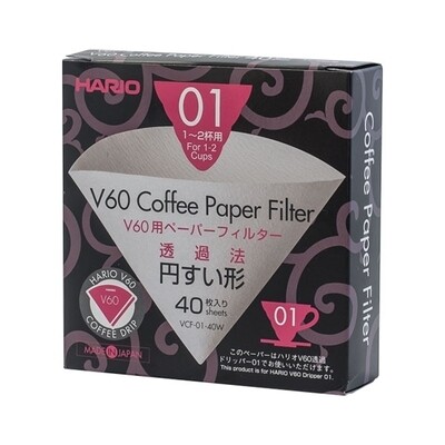 Hario-Papierfilter für V60-01-Handfilter Pour Over weiß Japan