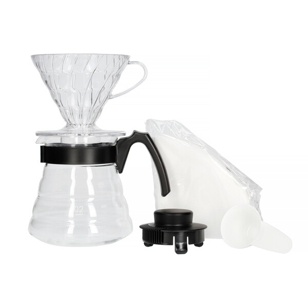 Hario V60 Starter Paket - V60+Kanne+Löffel+Filter+Deckel