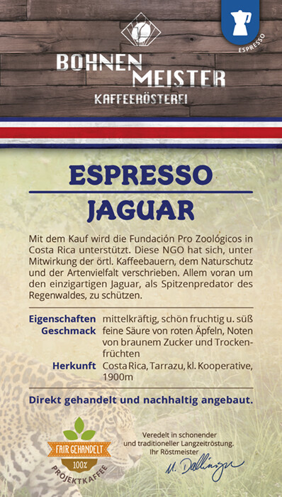 Espresso Jaguar Honey &quot;fair-direkt-nachhaltig&quot;