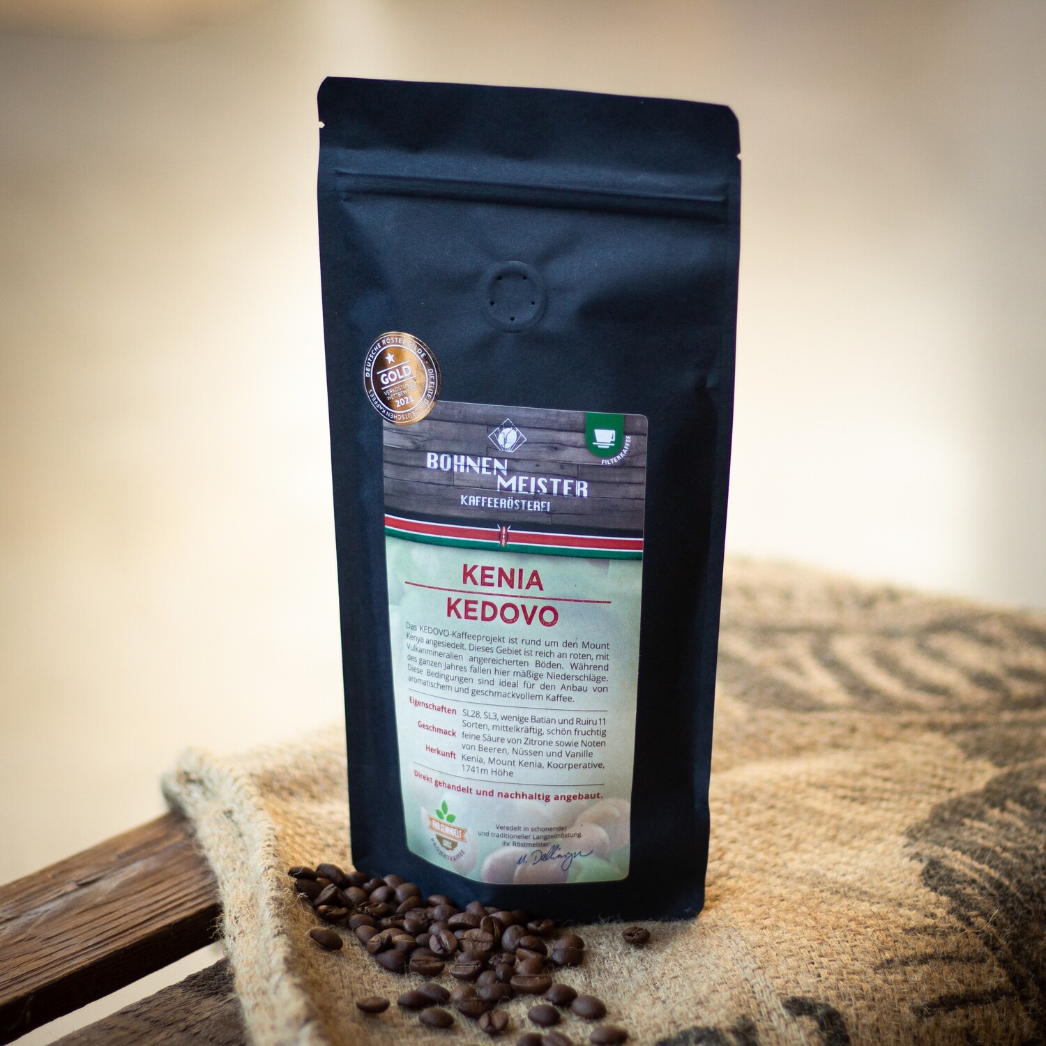 Kenia Kedovo Projektkaffee- Gold prämiert 2021 "fair-direkt-nachhaltig"- Röstkaffee