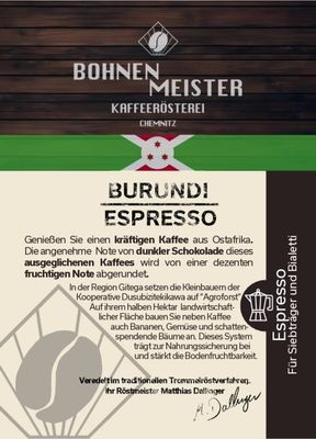 Burundi Espresso Öko Burundi Espresso Öko