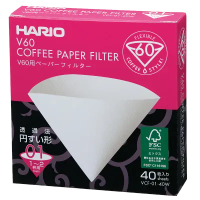 Hario - Papierfilter für V60 - 01 40 Stück