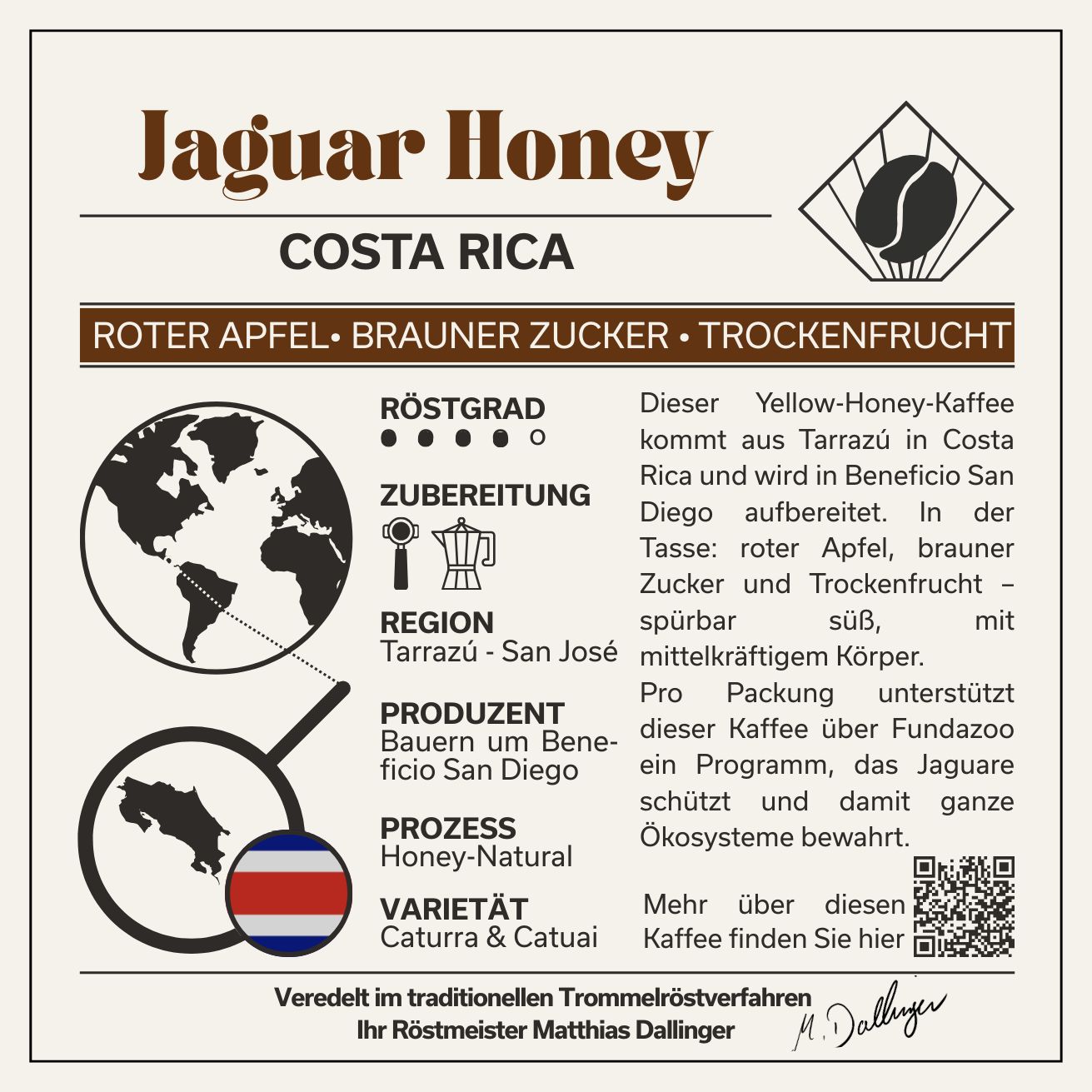 Costa Rica Jaguar Honey - Espresso