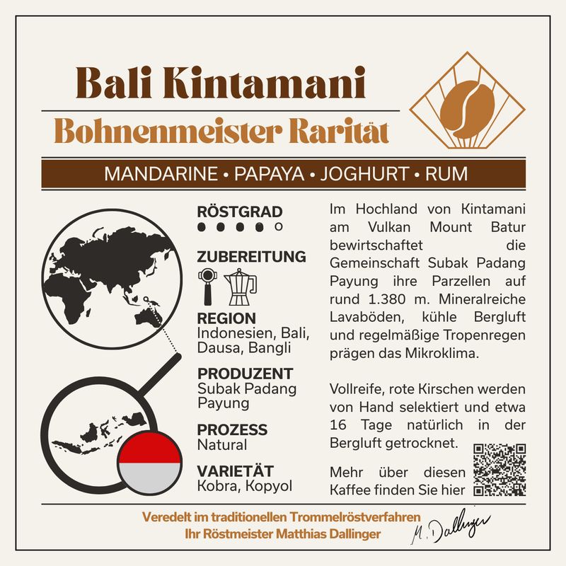 Indonesien Bali Kintamani - Espresso Indonesien Bali Kintamani - Espresso
