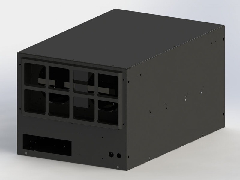 корпус закрывается. майнер в стойку 19. корпус майнинг фермы 4u для 6.