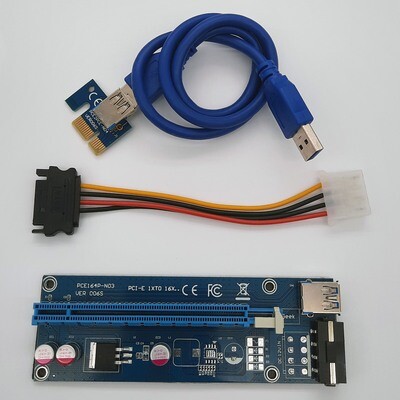 USB райзер 006 Molex (синий)