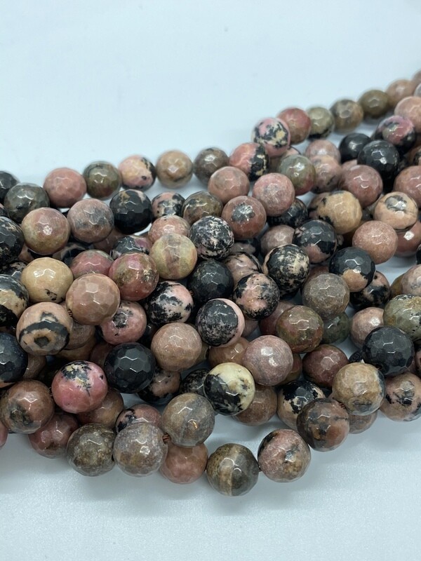 9050 Rhodonite w/matrix faceted