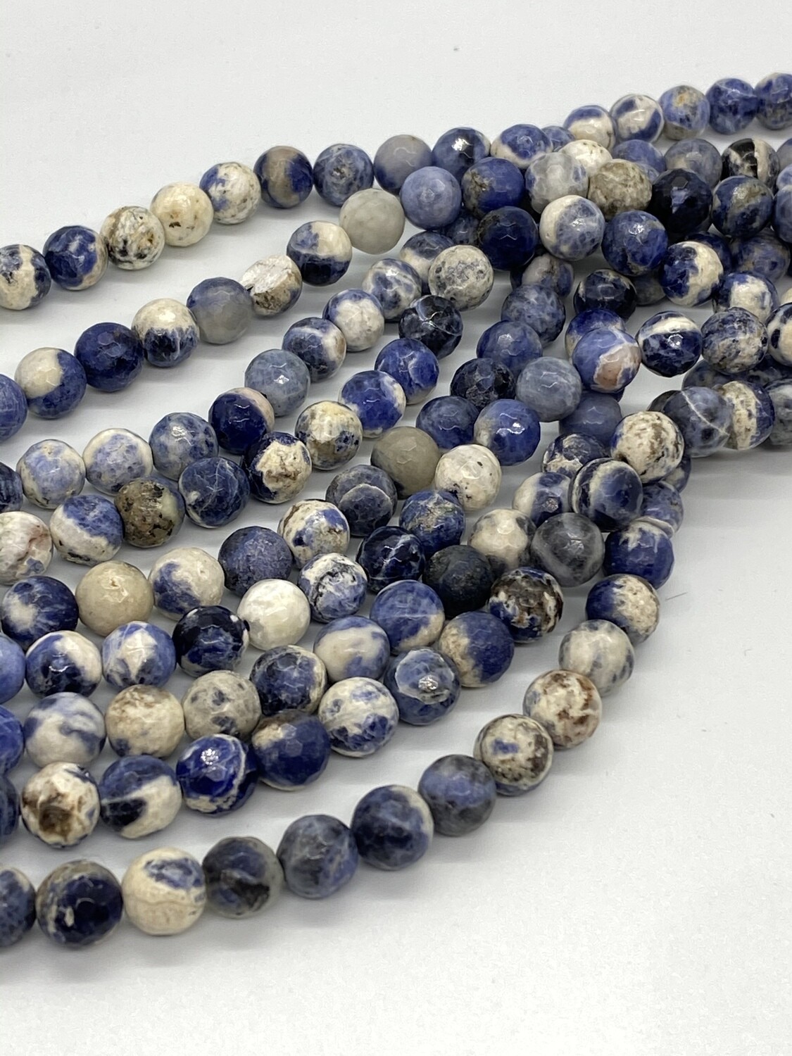 2090 Sodalite Faceted Round 8mm