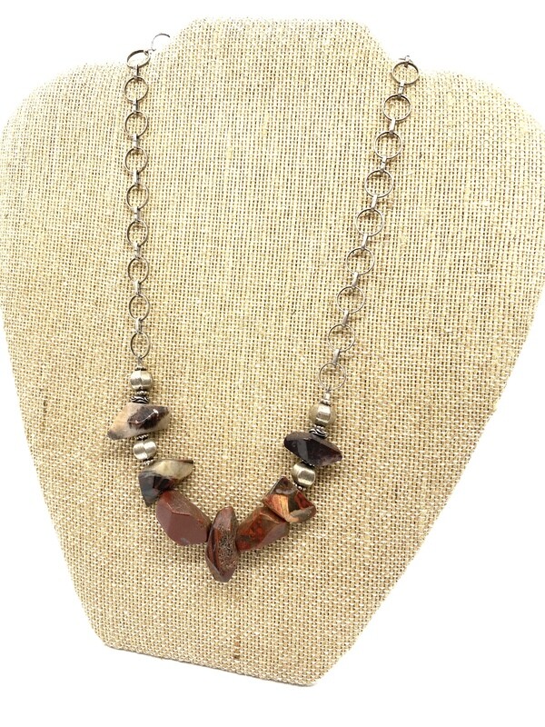 7183 Geo Jasper Chain Necklace
