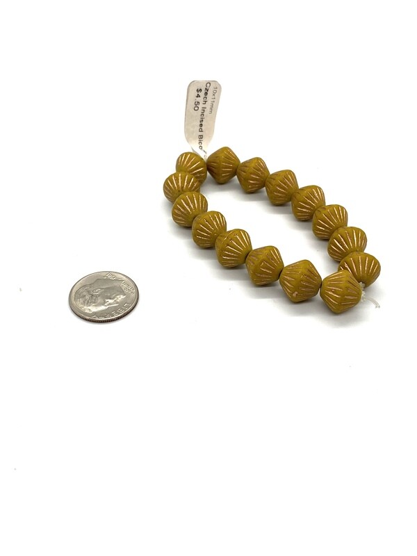 3976 Czech Incised Bicone 10x11mm