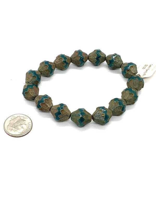 3959 Czech Fancy Bicone 13x11mm.