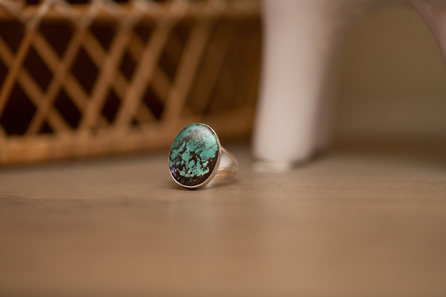 Tibetan Turquoise Long Flat Oval Sz 12