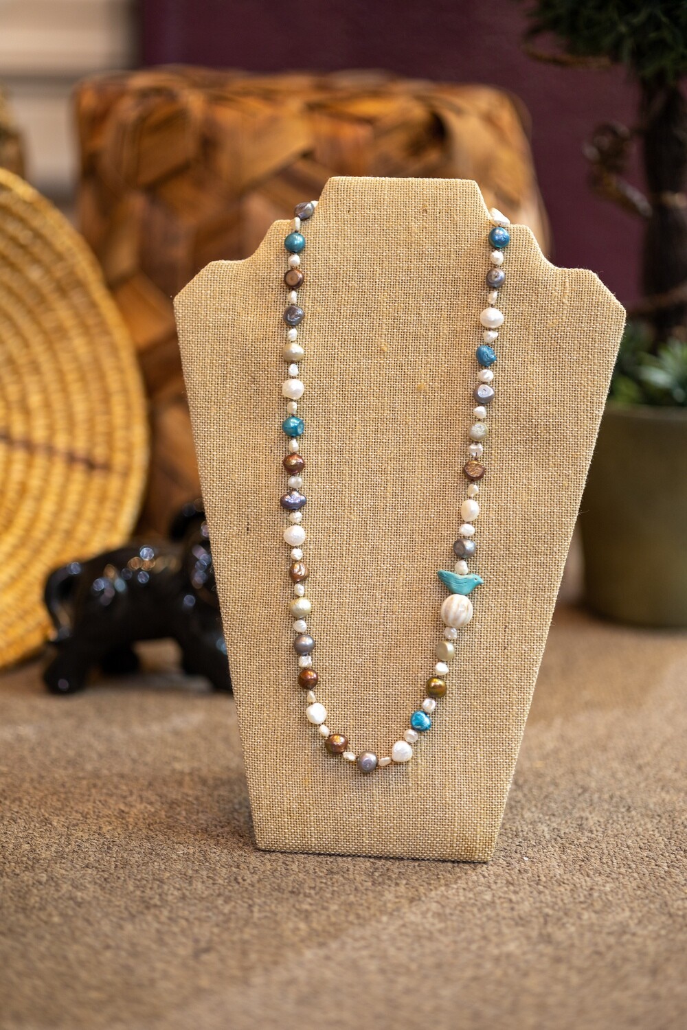 Birdie Pearls Knotted Necklace 24"