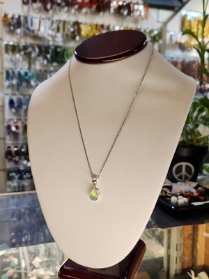 6550 Opal Sterling silver pendant on Stainless steel chain