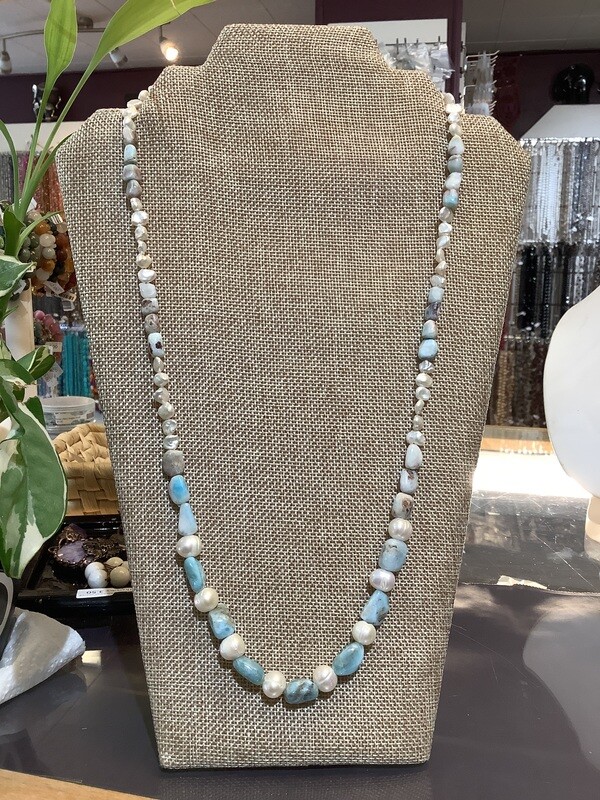 Larimar &amp; Pearls 27&quot;