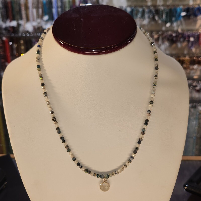 5305 October Opal w/moonstone birthstone necklace 18.5-19&quot;