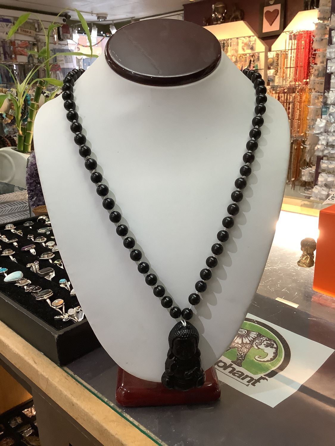 2318 Knotted Obsidian Necklace