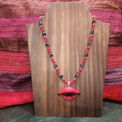 1234 Custom Pendant and Howlite necklace 19”