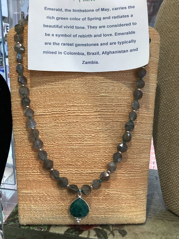 7804 May Emerald/labradorite Birthstone Necklace 7804 May Emerald/labradorite Birthstone Necklace