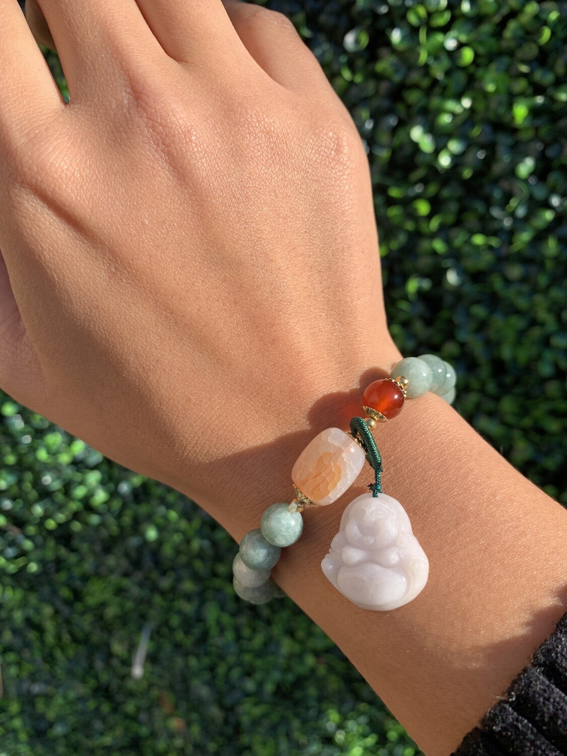 Buddha Bracelet, Jade-Carnelian