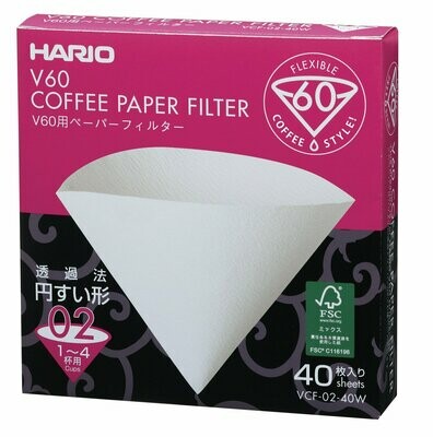 Pour Over - Hario V60 Coffee Filter (40 Sheets)