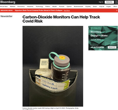 Bloomberg : Carbon-Dioxide Monitors Can Help Track Covid Risk