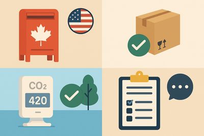 Automne 2025 – 📦 Grève de Postes Canada + 🇺🇸 Nouveaux tarifs douaniers + 🌬️ Conseils de calibration CO₂ + 🏗️ Invitation Expo Contech + 📝 Sondage