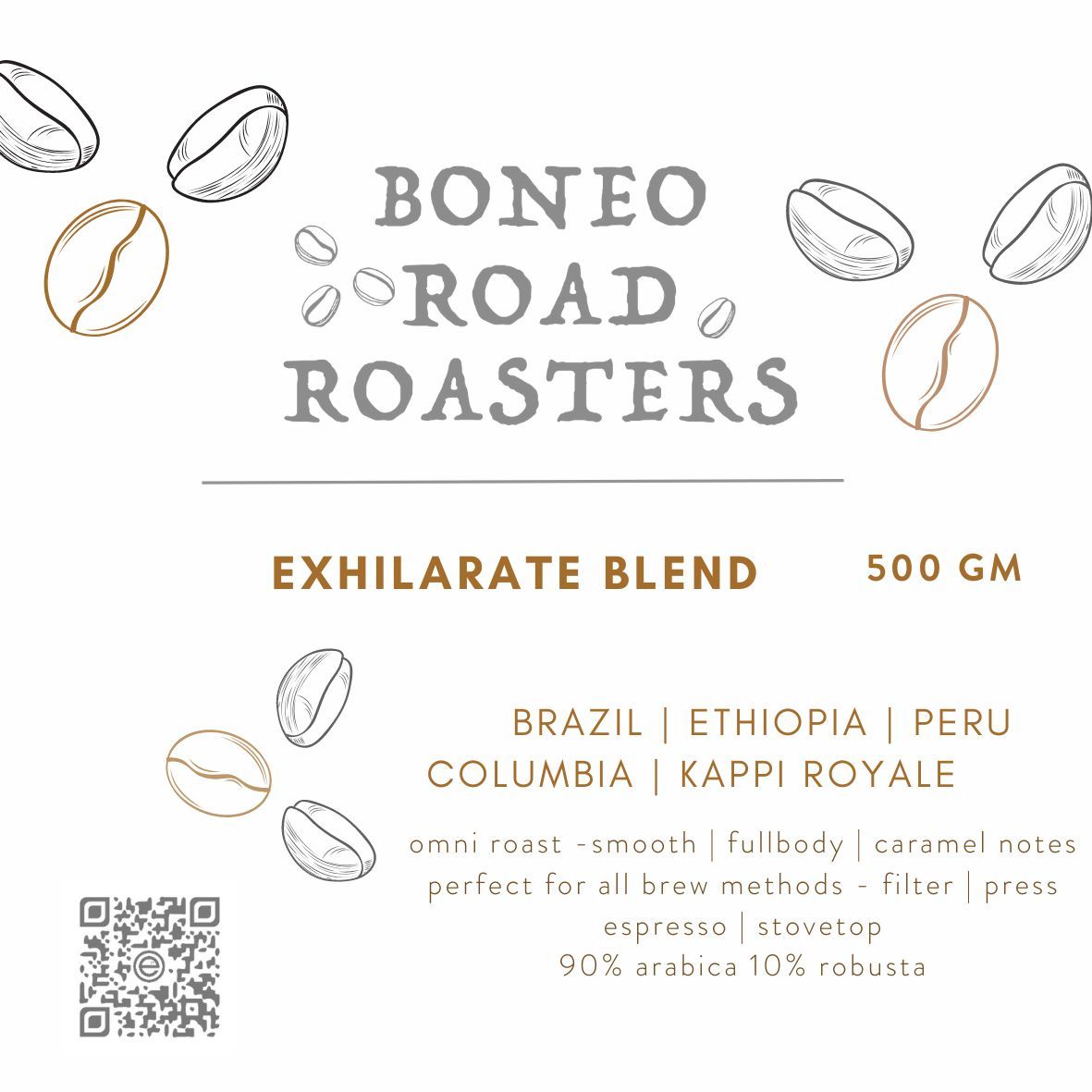 Whole Coffee Beans .500gm - Boneo Road Roasters