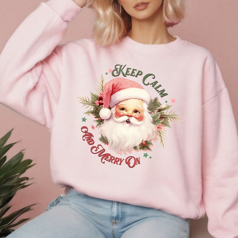 Keep Calm and Merry On Santa Sweatshirt