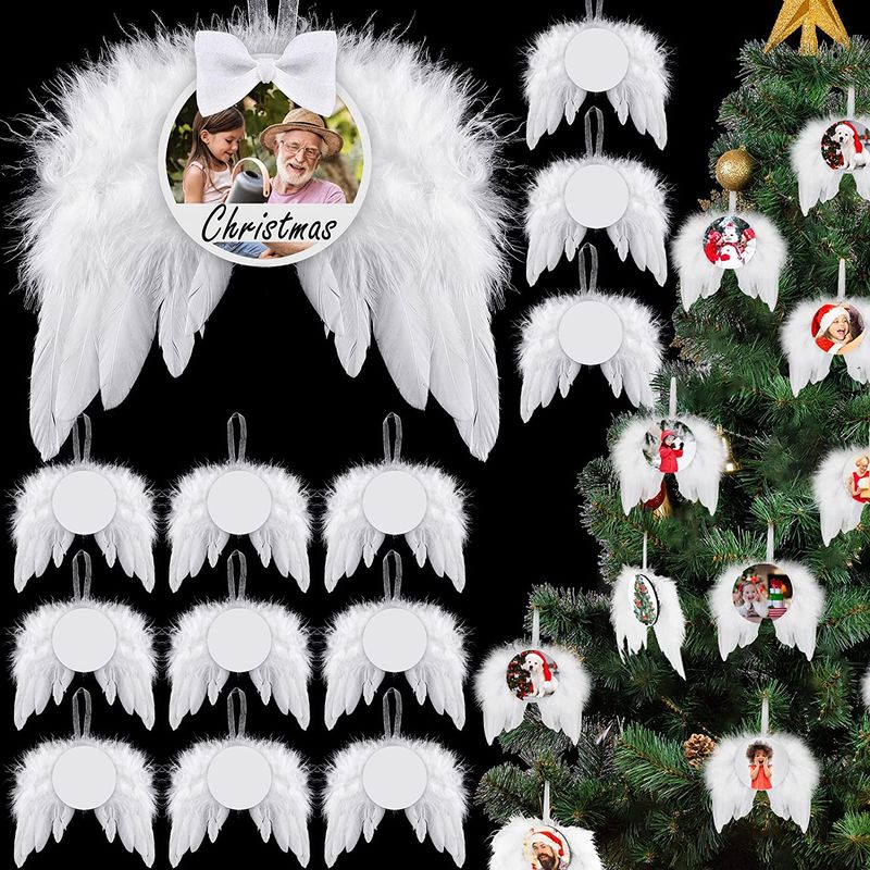 ​Customizable Angel Wing Christmas Ornaments
