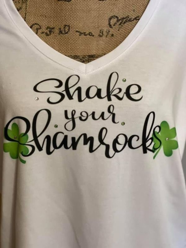Shake Your Shamrocks with a Touch of Rhinestone's Tee – Sparkle &amp; Celebrate in Style!