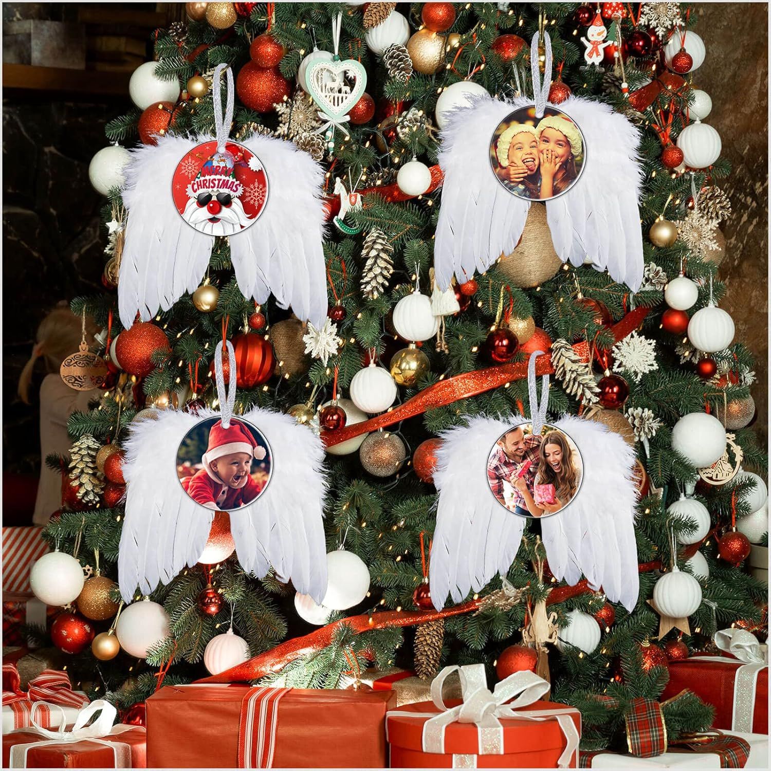 Personalized Christmas Ornaments – Angel Wings or Pewter Snowflakes