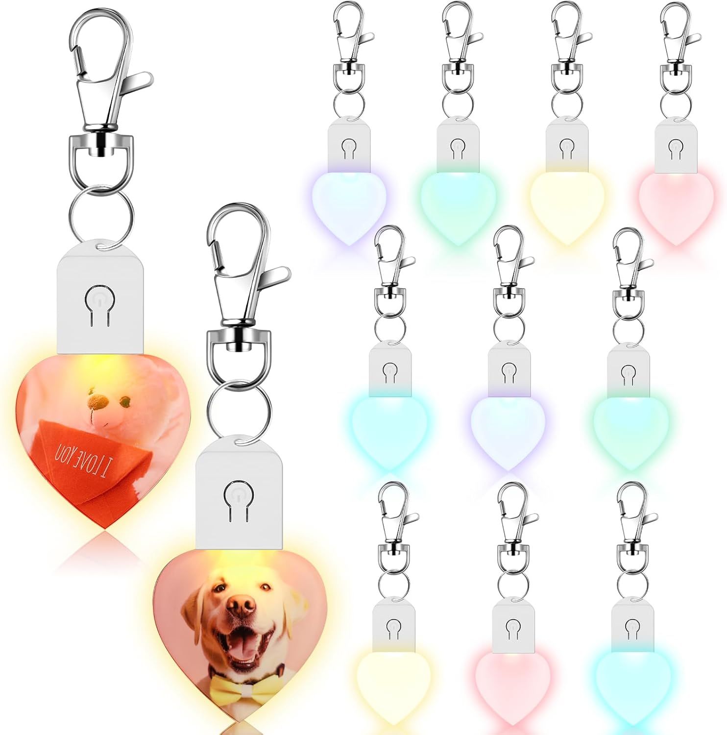 LED Sublimation Heart Keychain – Light-Up Personalized Photo Keychain