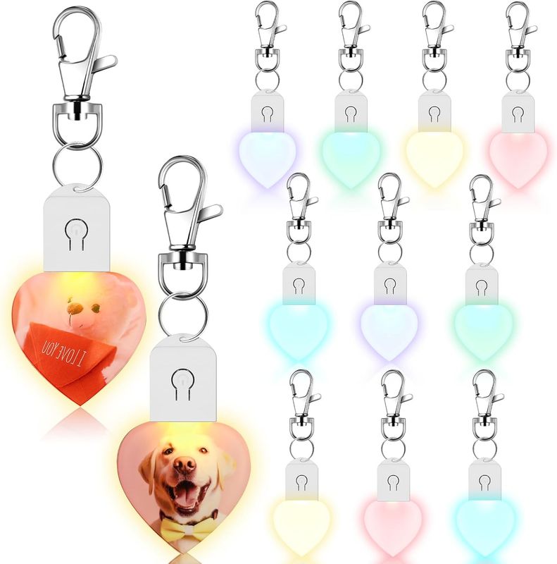 LED Sublimation Heart Keychain – Light-Up Personalized Photo Keychain