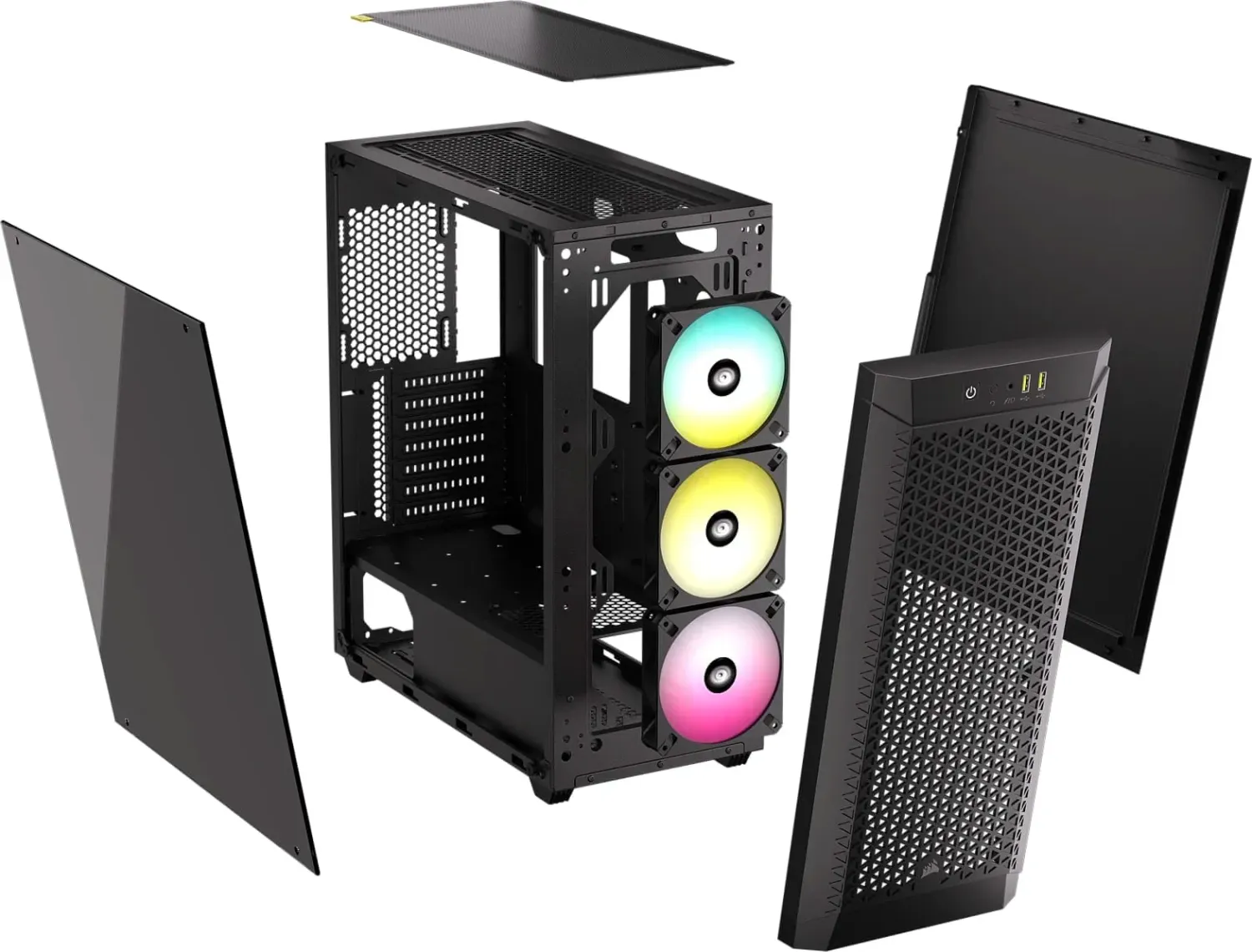 480T RGB Airflow Black Tempered Glass Mid-Tower; 2x 2.5&#39;&#39; Drive Bays; Up to 360mm; 1x 120mm fan incl