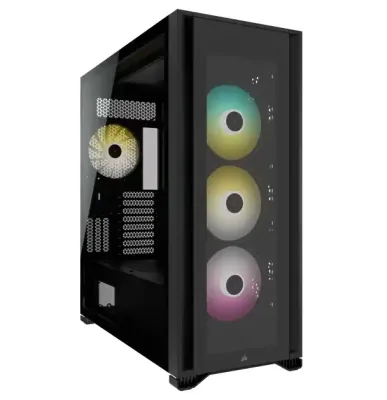 7000X RGB Black Tempered Glass Mid-Tower; 6x 3.5&#39;&#39; |  3x 2.5&#39;&#39; Drive Bays; 480mm Radiator Compatible; 4x 140mm RGB Fans incl
