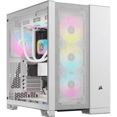 6500D Airflow White Tempered Glass Mid-Tower; 2x 3.5&#39;&#39; |  2x 2.5&#39;&#39; Drive Bays; Up to 360mm Radiator compatible