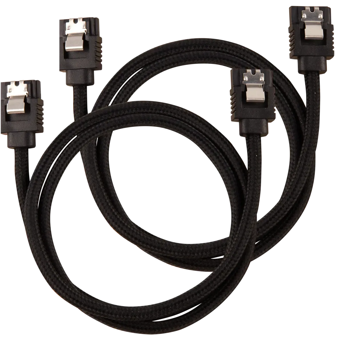 Corsair Premium Sleeved SATA Data Cable Set with Straight Connectors; Black; 60cm